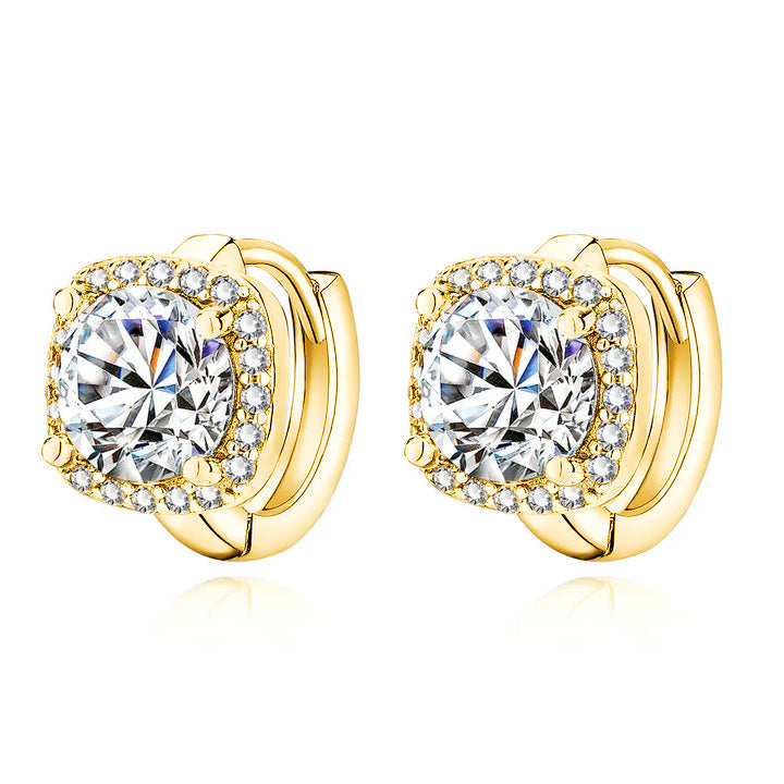 Nadine Square Wrap Moissanite Hoop Earrings