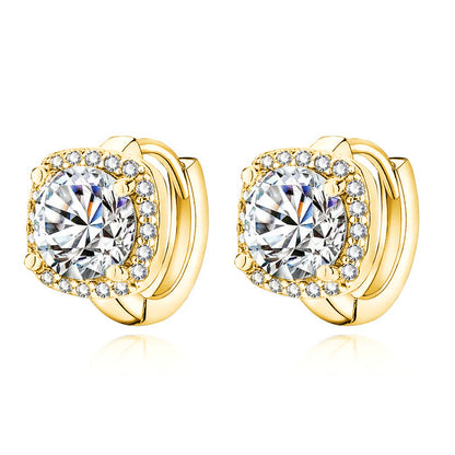Nadine Square Wrap Moissanite Hoop Earrings