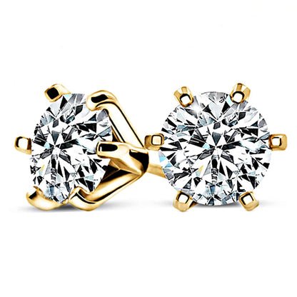 Stunning Classic Six-Prong Moissanite Stud Earrings