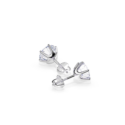 Six Prong Screw Back Moissanite Earrings