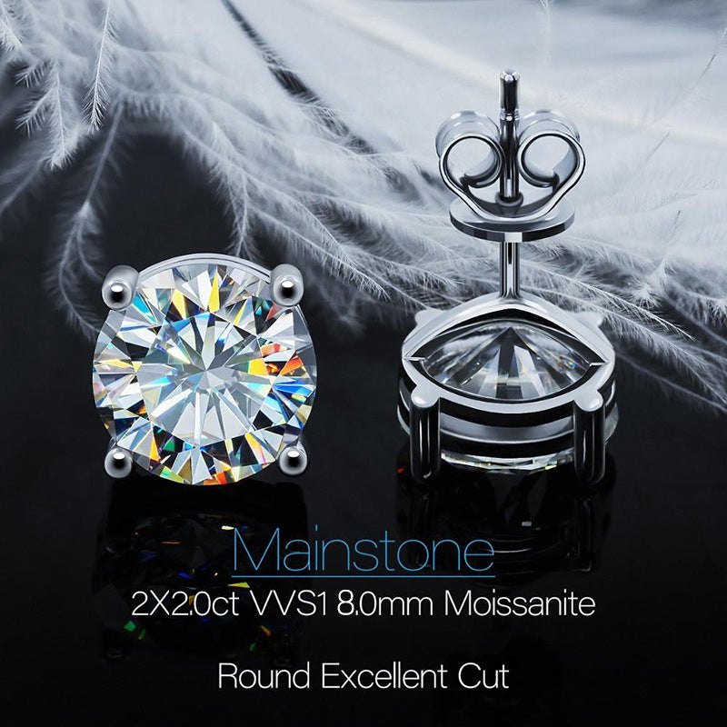 Classic Four-Prong Moissanite Stud Earrings