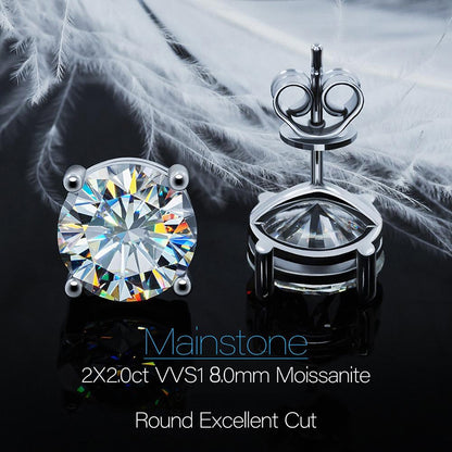 Classic Four-Prong Moissanite Stud Earrings