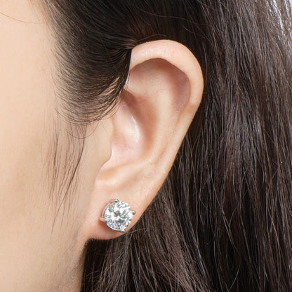 Classic Four-Prong Moissanite Stud Earrings