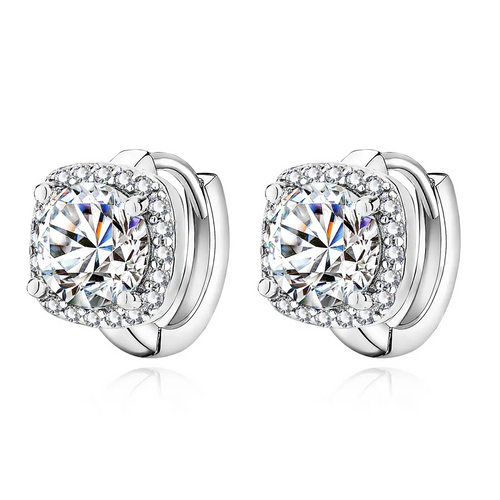 Nadine Square Wrap Moissanite Hoop Earrings