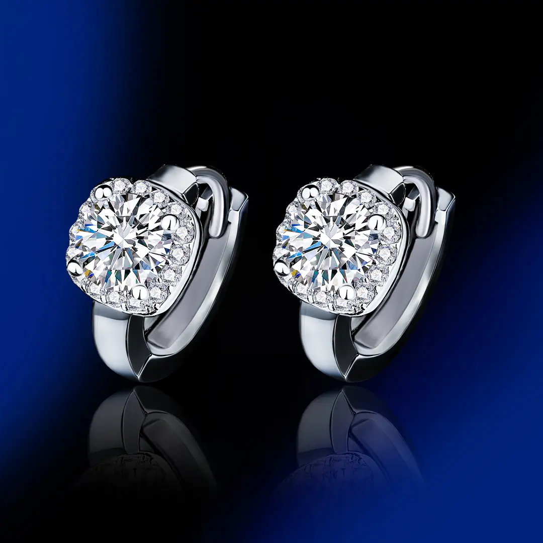Nadine Square Wrap Moissanite Hoop Earrings