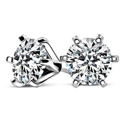 Stunning Classic Six-Prong Moissanite Stud Earrings