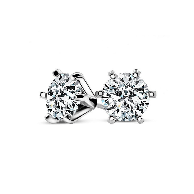 Stunning Classic Six-Prong Moissanite Stud Earrings