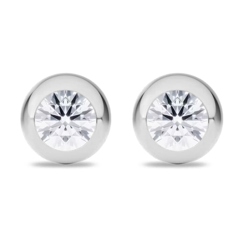 Valery Bezel Moissanite Stud Earrings