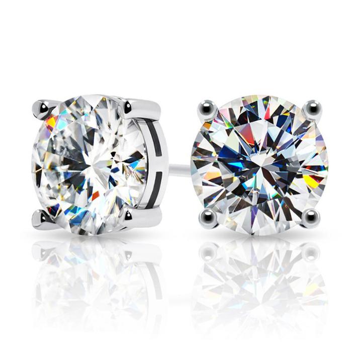 Classic Four-Prong Moissanite Stud Earrings