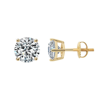 Four-Prong Screw Back Moissanite Earrings