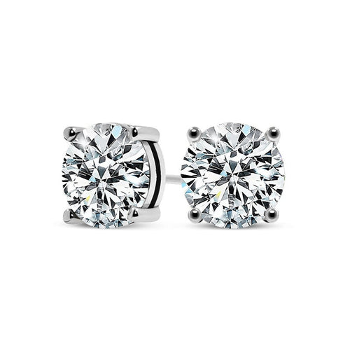 Classic Four-Prong Moissanite Stud Earrings