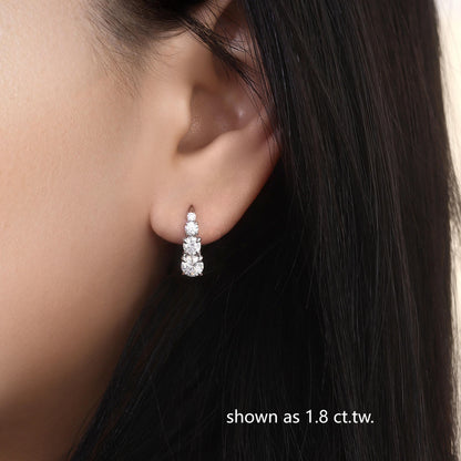 Carol Four-Stone Leverback Moissanite Earrings