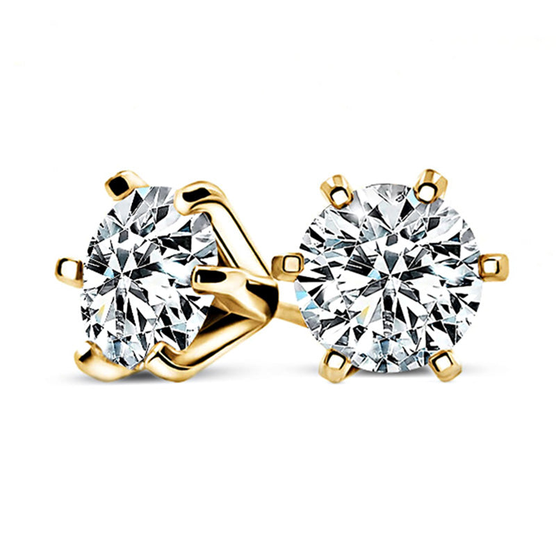Stunning Classic Six-Prong Moissanite Stud Earrings