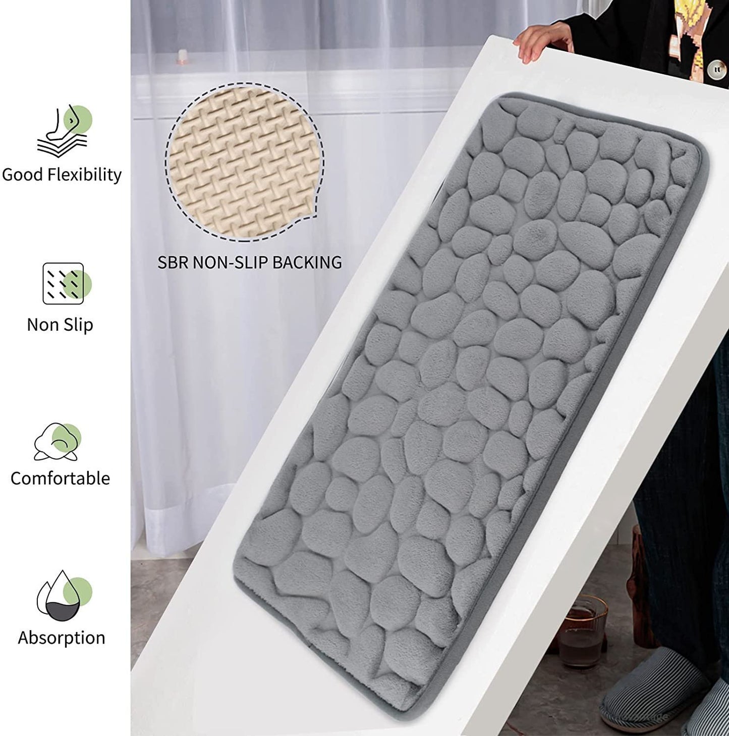 💥Cobblestone Embossed Bathroom Bath Mat💥