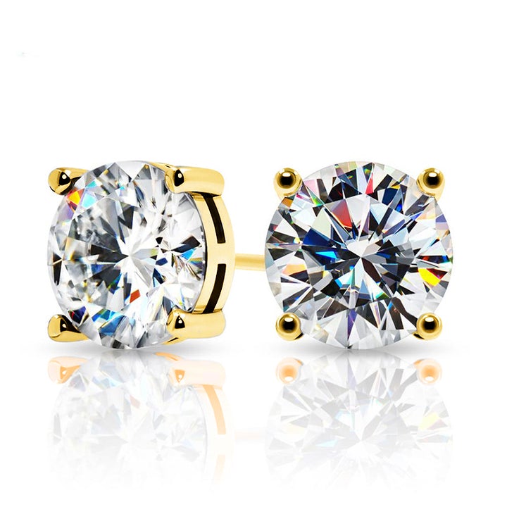 Classic Four-Prong Moissanite Stud Earrings