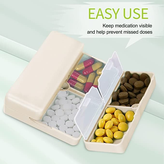 🔥BUY 2 GET 1 FREE - Daily Pill Organizer, 7 Compartments Portable Pill Case Travel Pill Organizer,[Folding Design]Pill Box