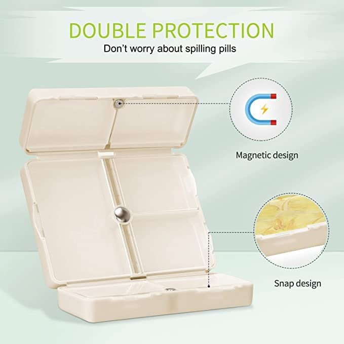 🔥BUY 2 GET 1 FREE - Daily Pill Organizer, 7 Compartments Portable Pill Case Travel Pill Organizer,[Folding Design]Pill Box
