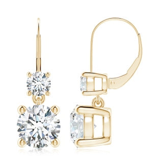 Karol Two-Stone Leverback Moissanite Earrings