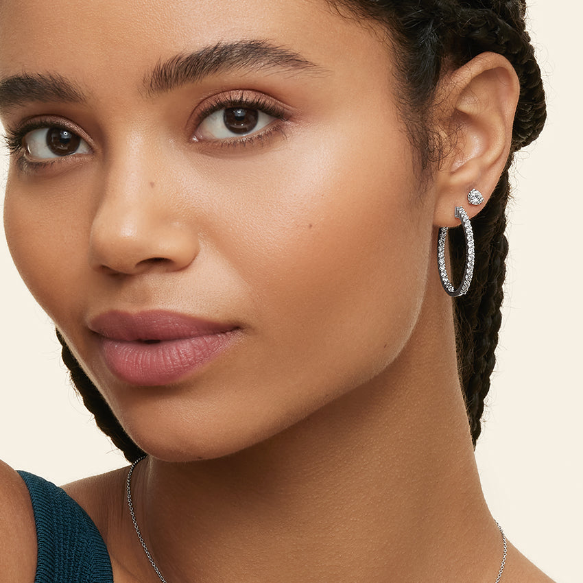 Casra Moissanite Hoop Earrings