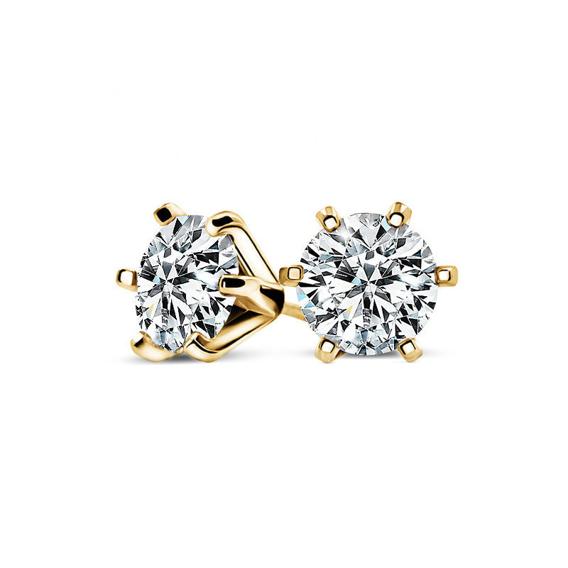 Stunning Classic Six-Prong Moissanite Stud Earrings