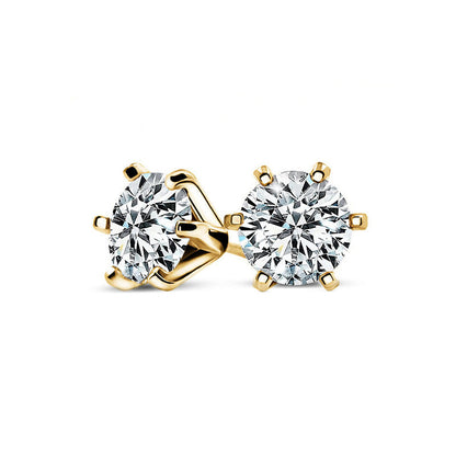 Stunning Classic Six-Prong Moissanite Stud Earrings