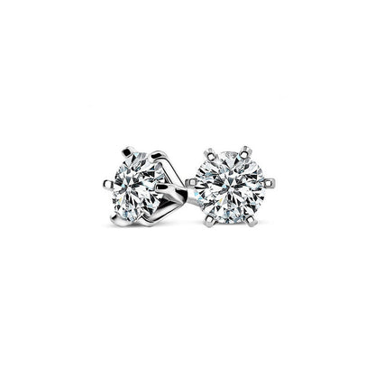 Stunning Classic Six-Prong Moissanite Stud Earrings