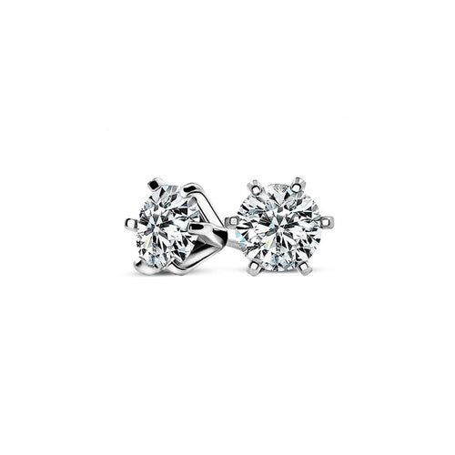 Stunning Classic Six-Prong Moissanite Stud Earrings