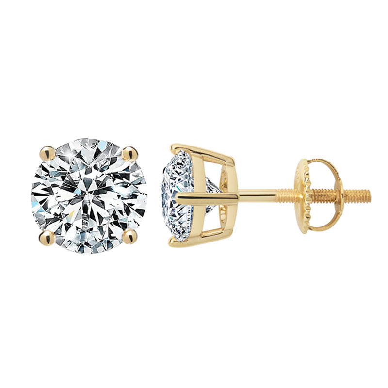 Four-Prong Screw Back Moissanite Earrings