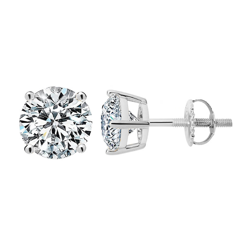 Four-Prong Screw Back Moissanite Earrings
