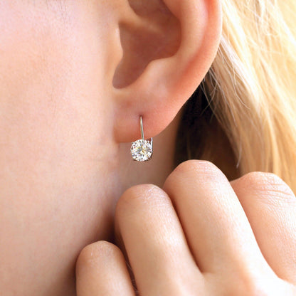 Classic Leverback Moissanite Earrings
