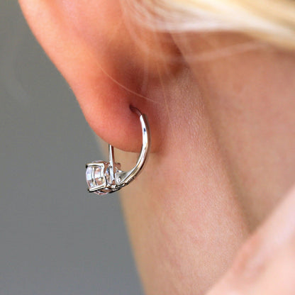 Classic Leverback Moissanite Earrings