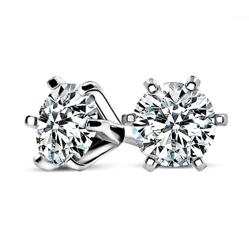 Stunning Classic Six-Prong Moissanite Stud Earrings