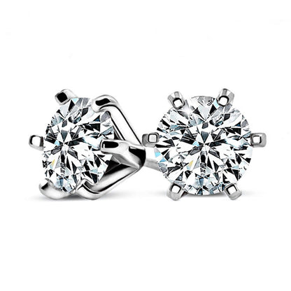Stunning Classic Six-Prong Moissanite Stud Earrings
