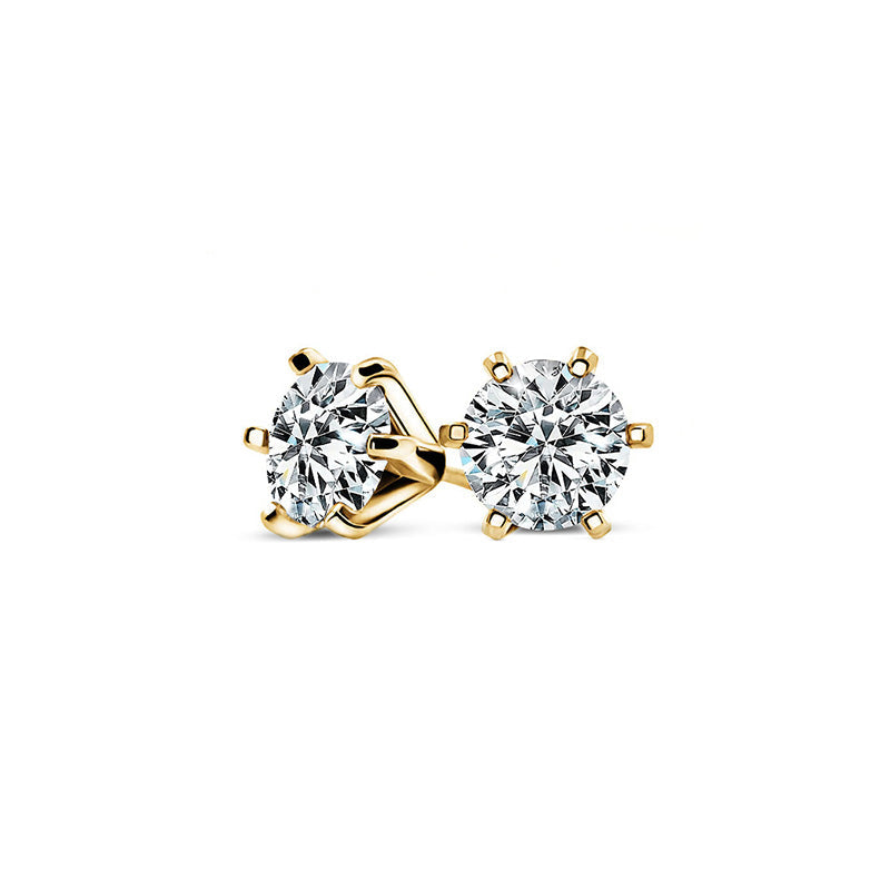 Stunning Classic Six-Prong Moissanite Stud Earrings
