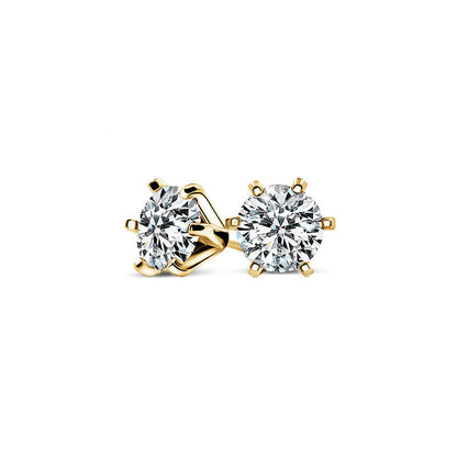 Stunning Classic Six-Prong Moissanite Stud Earrings