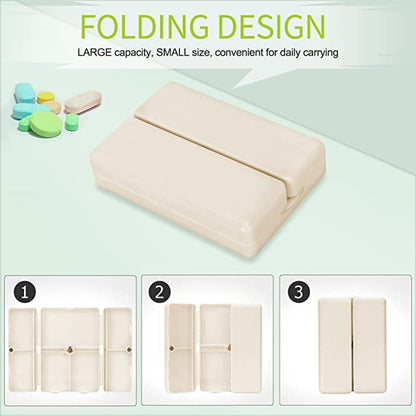 🔥BUY 2 GET 1 FREE - Daily Pill Organizer, 7 Compartments Portable Pill Case Travel Pill Organizer,[Folding Design]Pill Box